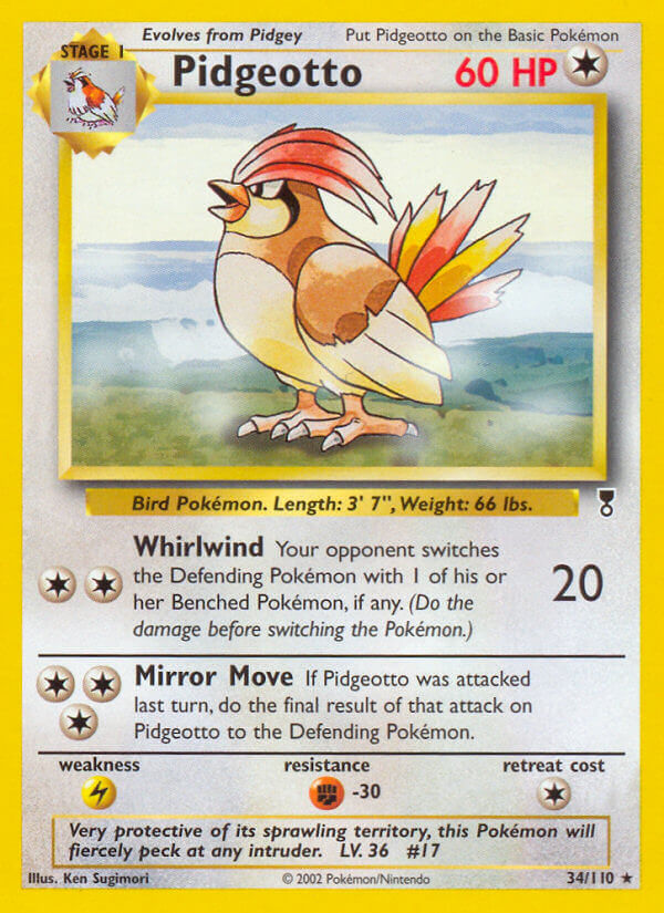 Pidgeotto 34/110 Reverse Rare - MissingNo.