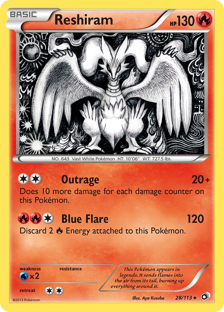 Reshiram 28/113 Reverse Rare - MissingNo.