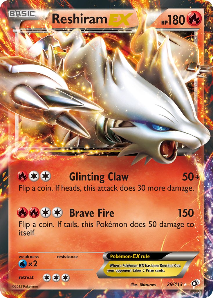 Reshiram EX 29/113 Holo Rare EX - MissingNo.