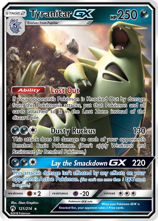 Tyranitar GX 121/214 Holo Rare GX - MissingNo.