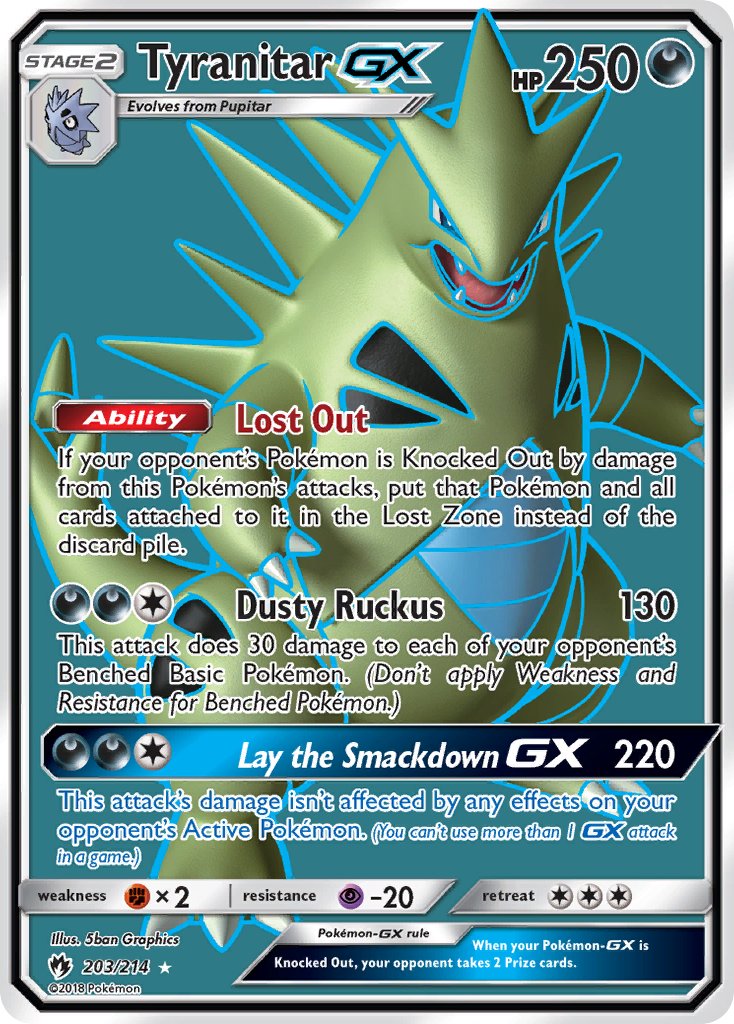 Tyranitar GX 203/214 Holo Ultra Rare GX - MissingNo.