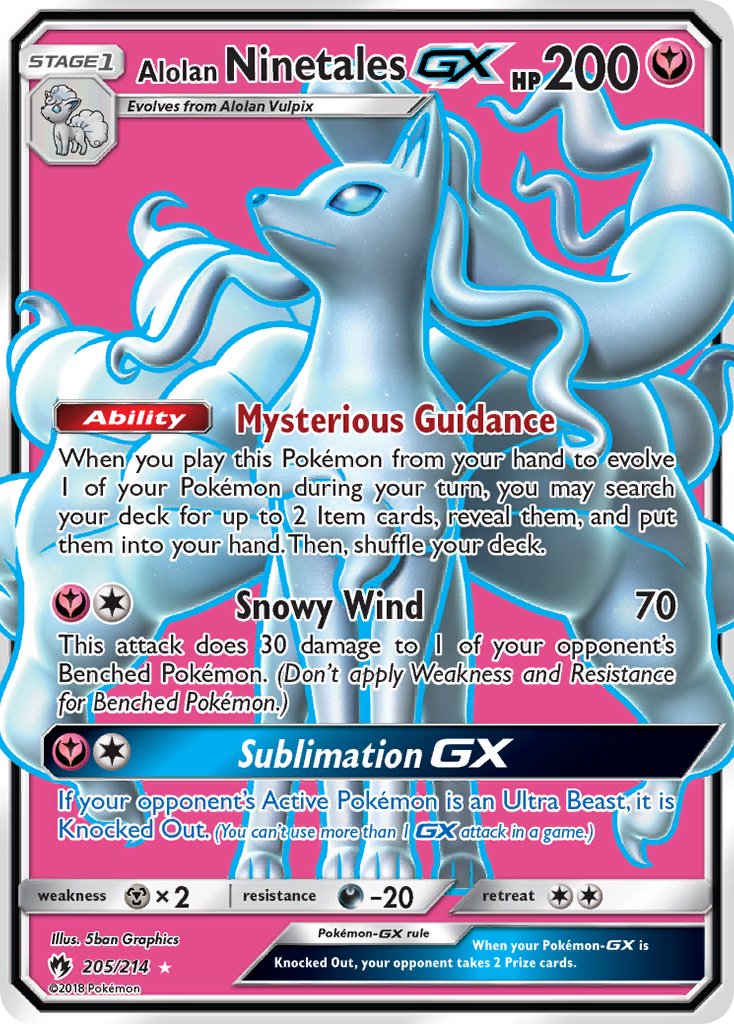 Alolan Ninetales GX 205/214 Holo Ultra Rare GX - MissingNo.