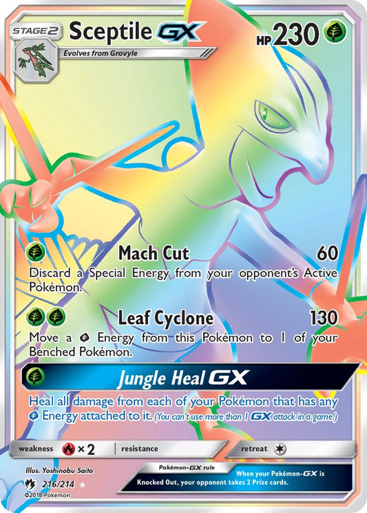 Sceptile GX 216/214 Rainbow Secret Rare GX - MissingNo.
