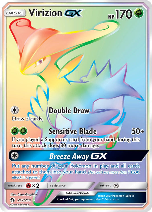 Virizion GX 217/214 Rainbow Secret Rare GX - MissingNo.
