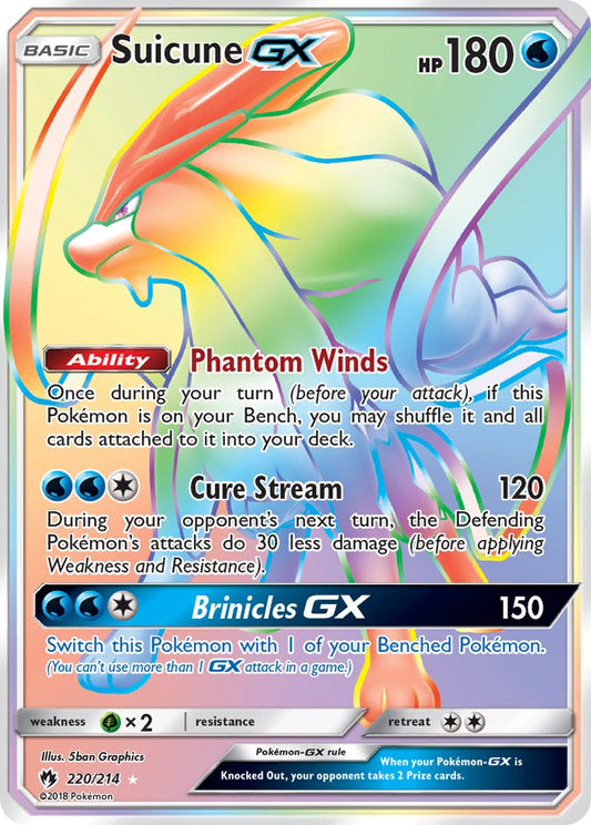Suicune GX 220/214 Rainbow Secret Rare GX - MissingNo.