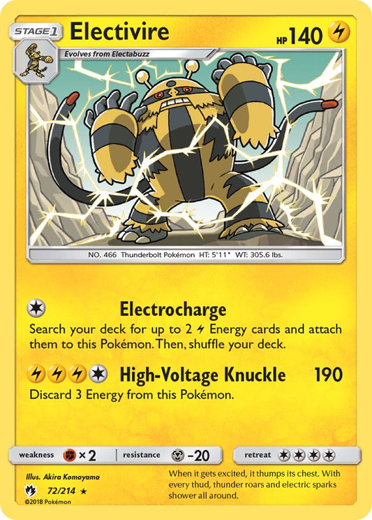 Electivire 72/214 Non-Holo Rare - MissingNo.