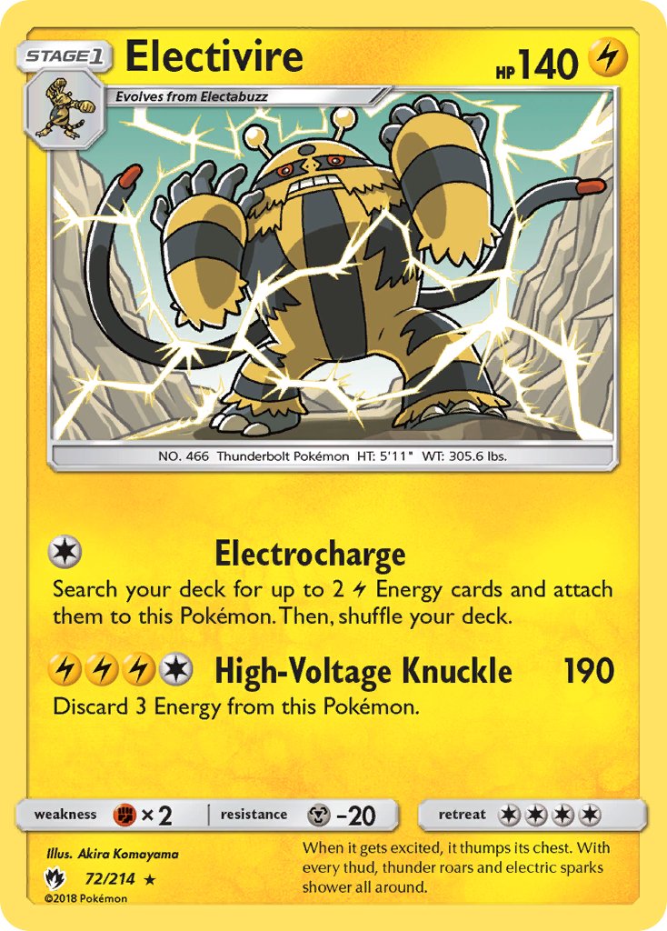 Electivire 72/214 Reverse Rare - MissingNo.
