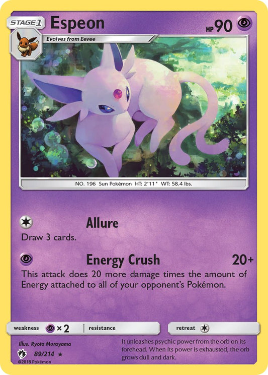 Espeon 89/214 Cosmos Holo Unified Minds Stage 1 Blisters Exclusive - MissingNo.