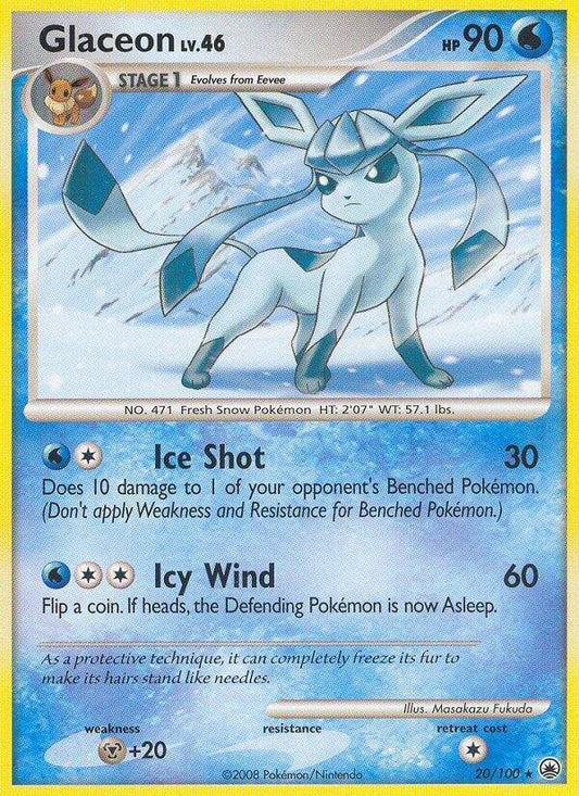 Glaceon 20/100 Reverse Holo Stamp Burger King Collection 2009 - MissingNo.