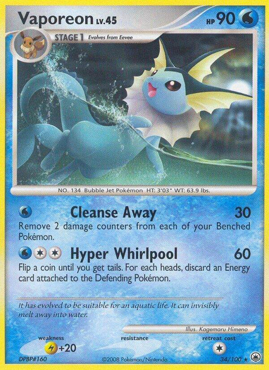 Vaporeon 34/100 Reverse Rare - MissingNo.
