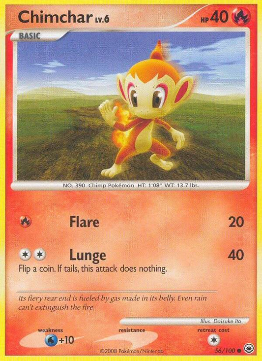 Chimchar 56/100 Reverse Holo Stamp Burger King Collection 2009 - MissingNo.