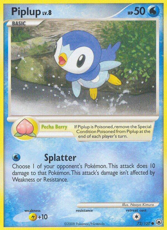 Piplup 72/100 Gold Snowflake Stamp Pokémon Countdown Calendar Exclusive - MissingNo.