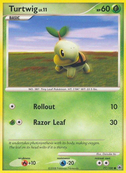 Turtwig 77/100 Reverse Holo Stamp Burger King Collection 2009 - MissingNo.