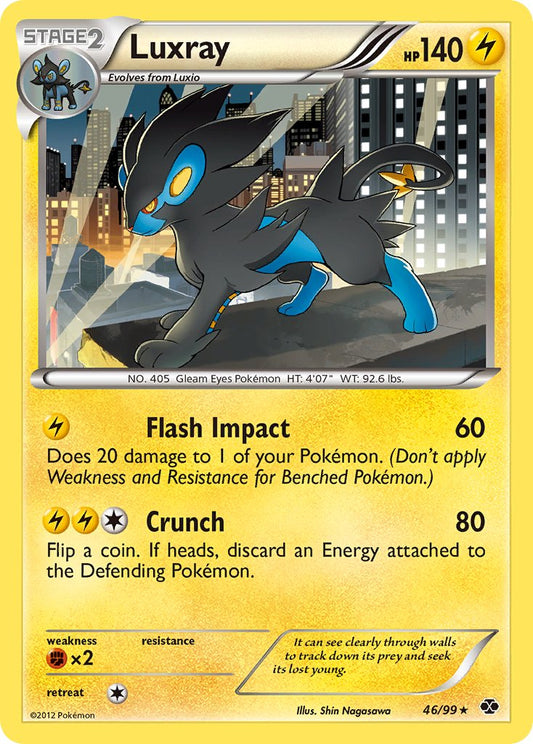 Luxray 46/99 Cracked Ice holo Dark Explorers Stage 2 Blisters Exclusive - MissingNo.