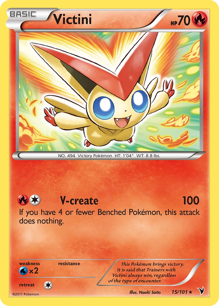 Victini 15/101 Jumbo Pokémon The Movie: White--Victini and Zekrom (December 2011) Promo - MissingNo.