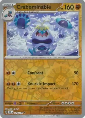 Crabominable 115/197 Reverse Uncommon