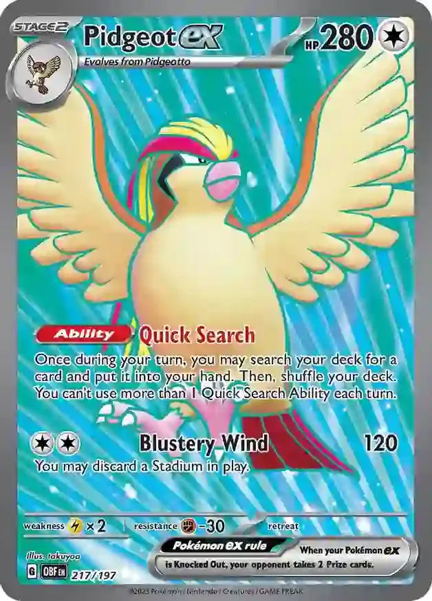 Pidgeot ex 217/197 Ultra Rare ex