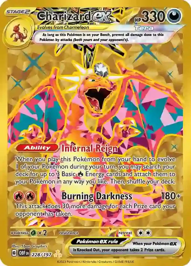 Charizard ex 228/197 Gold Hyper Rare ex