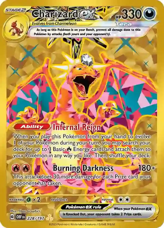 Charizard ex 228/197 Gold Hyper Rare ex