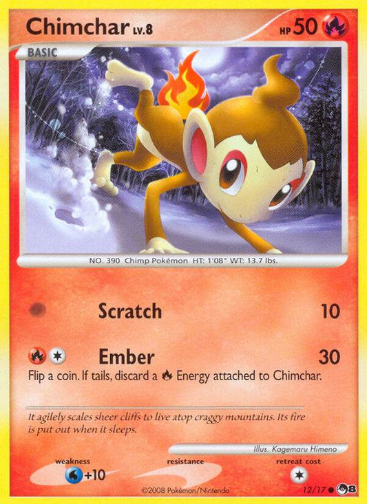 Chimchar 12/17 Cracked Ice Reverse Holo Trainer's Challenge Box Exclusive - MissingNo.