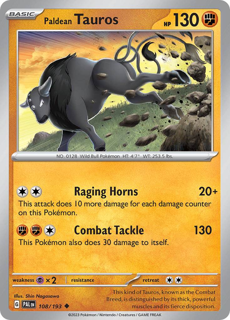 Paldean Tauros 108/193 Uncommon - MissingNo.