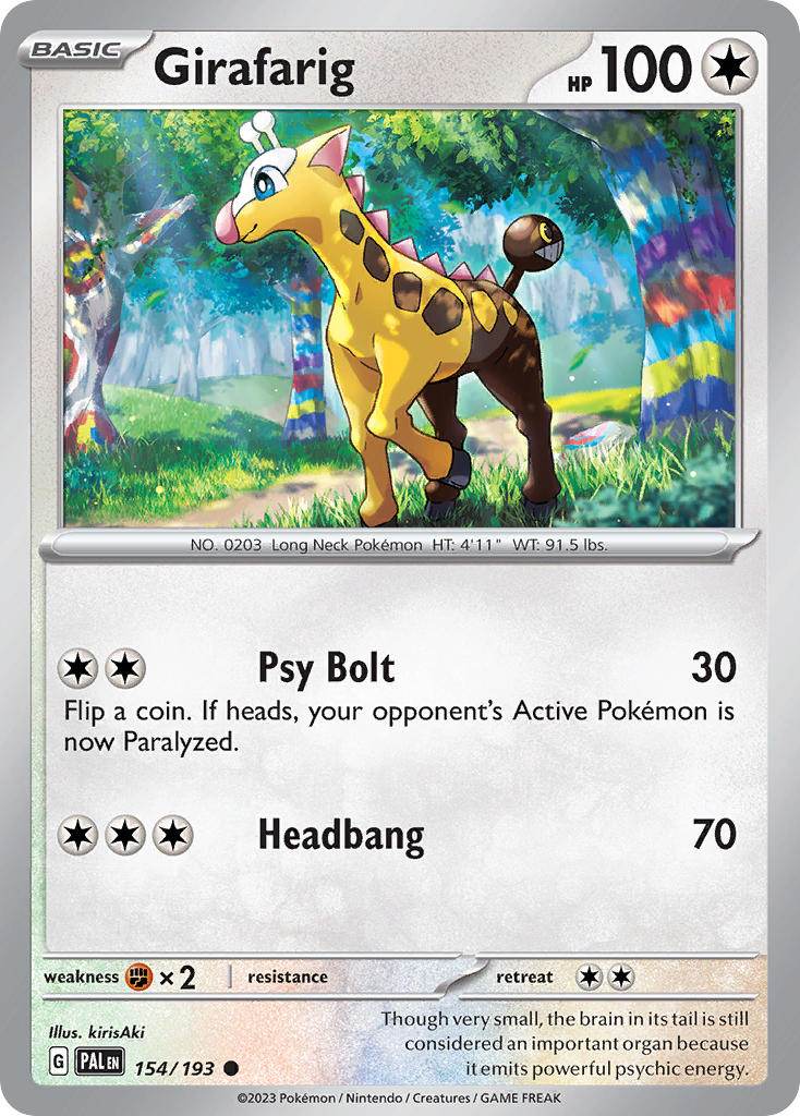 Girafarig 154/193 Reverse Common - MissingNo.