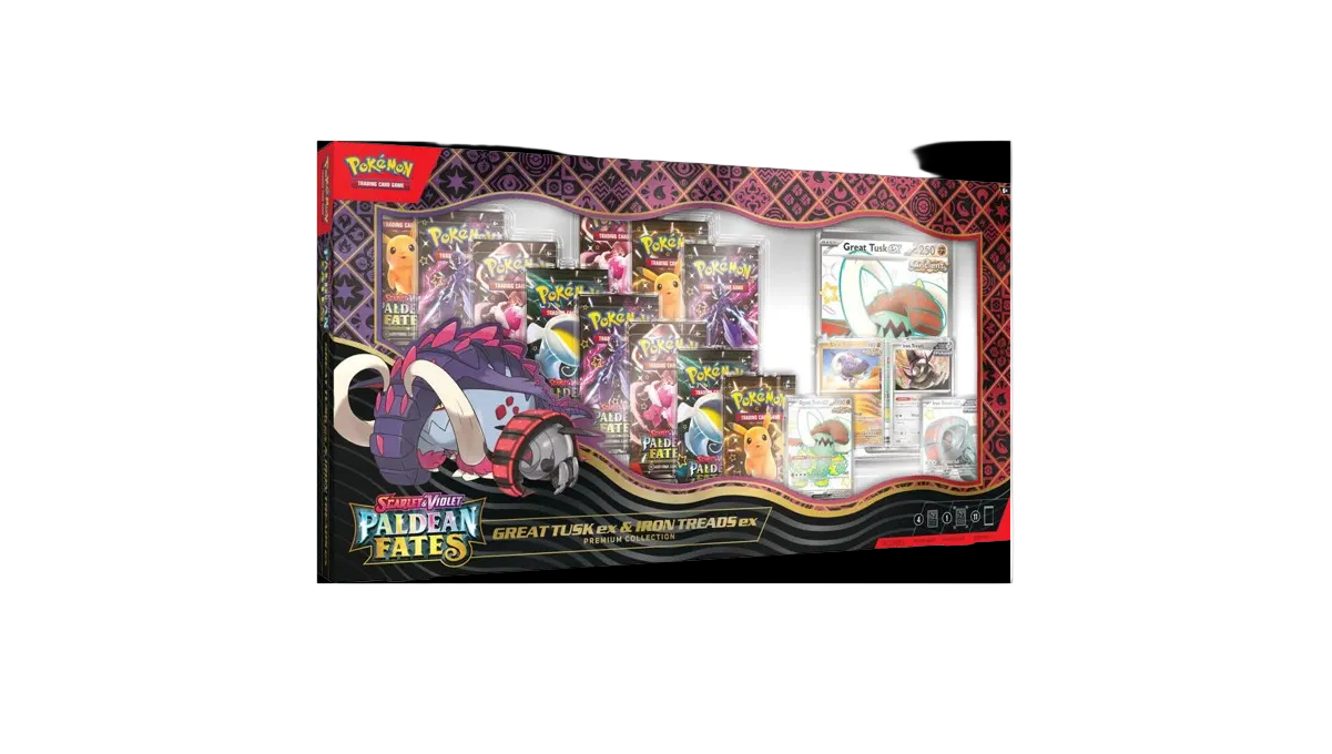 Paldean Fates Great Tusk ex & Iron Treads ex Premium Collection