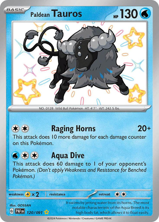 Paldean Tauros 120/91 Shiny Rare - MissingNo.