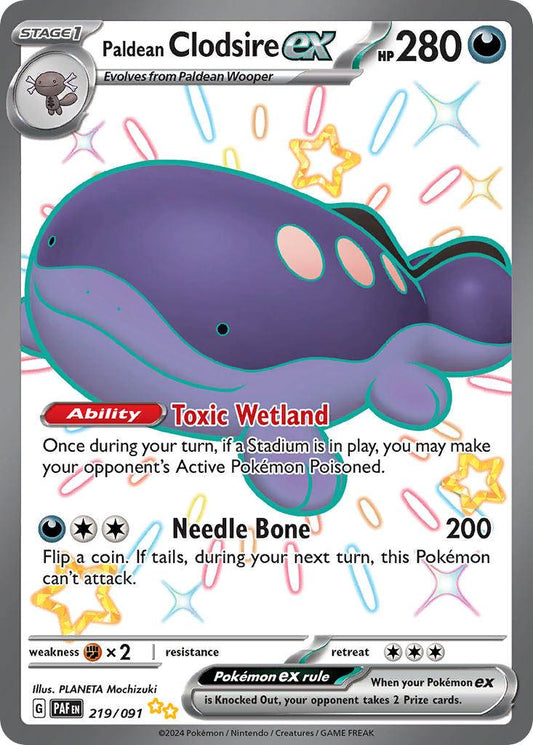 Paldean Clodsire ex 219/91 Shiny Ultra Rare ex - MissingNo.