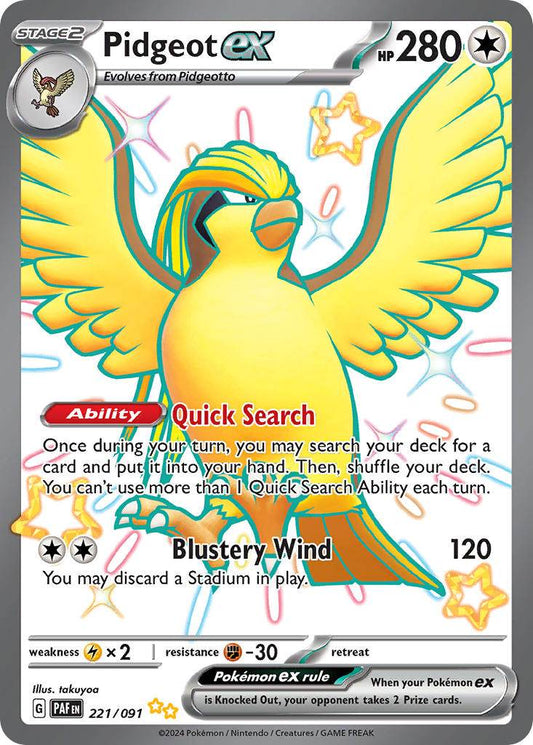 Pidgeot ex 221/91 Shiny Ultra Rare ex - MissingNo.