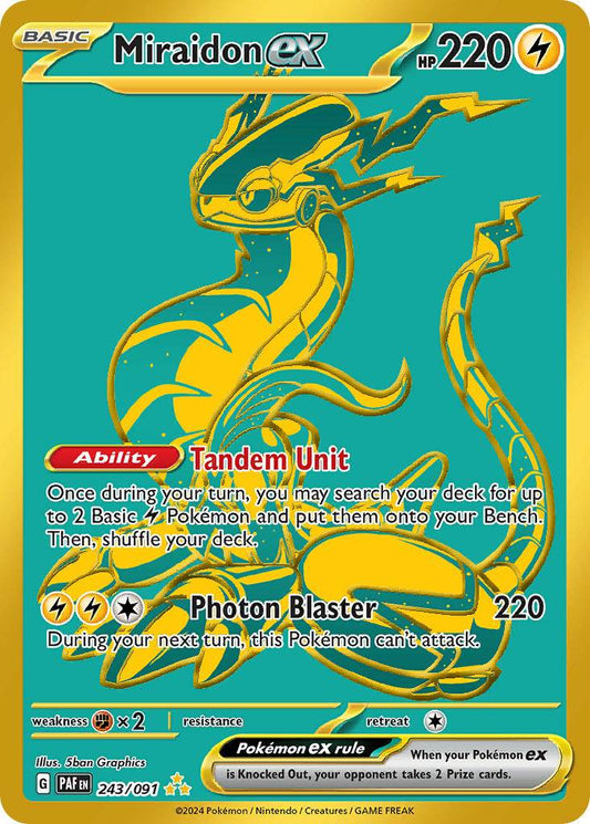 Miraidon ex 243/91 Gold Hyper Rare ex - MissingNo.