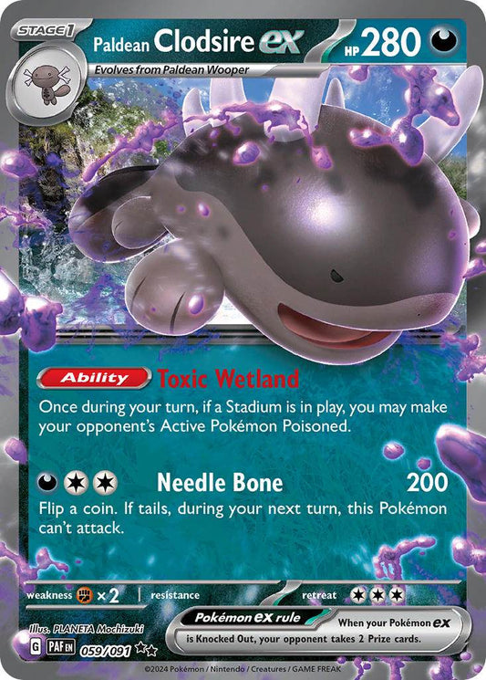 Paldean Clodsire ex 59/91 Double Rare ex - MissingNo.