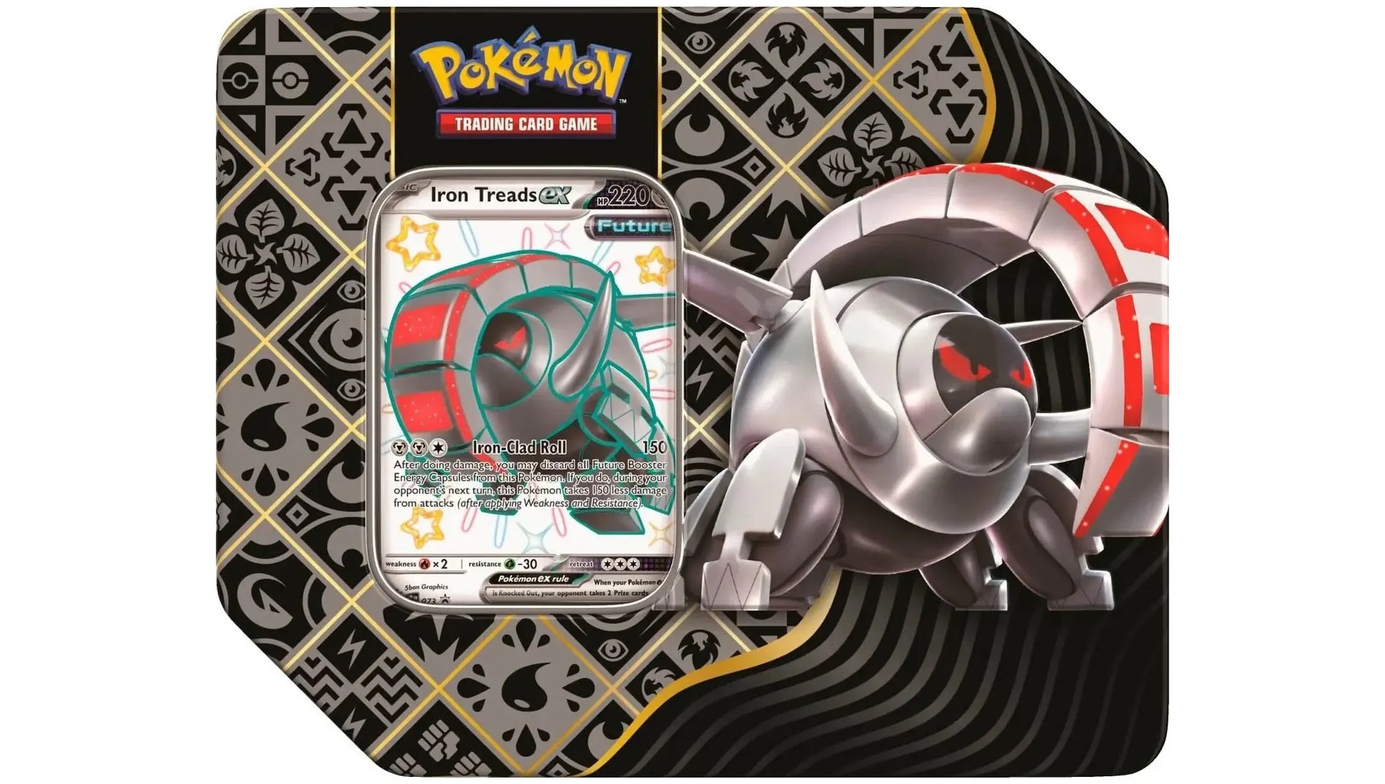 Paldean Fates Tin Iron Treads ex Pokemon Cards
