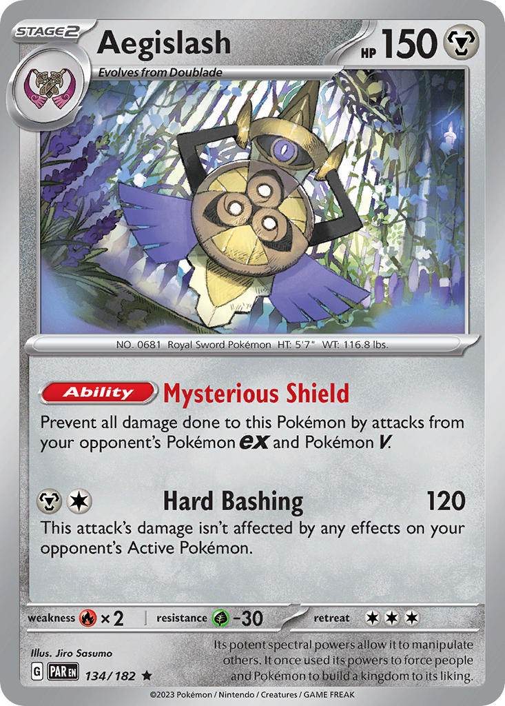 Aegislash 134/182 Non-Holo Paradox Rift Build & Battle Box Exclusive - MissingNo.