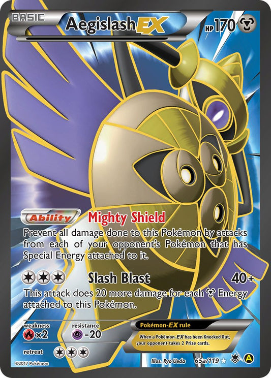 Aegislash EX 65a/119 Yellow A Alternate art Premium Trainer's XY Collection Exclusive - MissingNo.
