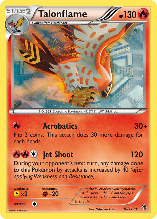 Talonflame 10/119 Reverse Rare - MissingNo.