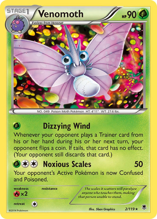 Venomoth 2/119 Reverse Rare - MissingNo.