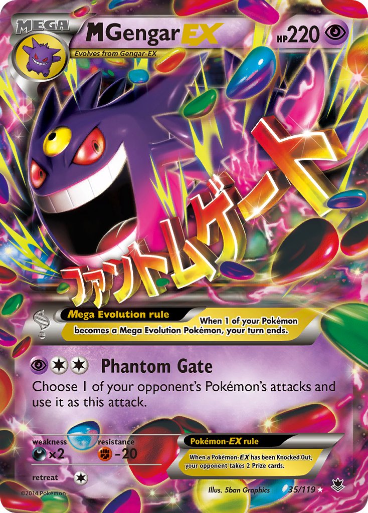 M Gengar EX 35/119 Holo Rare Mega EX - MissingNo.
