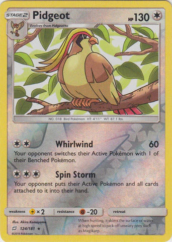Pidgeot 124/181 Reverse Rare (LP)