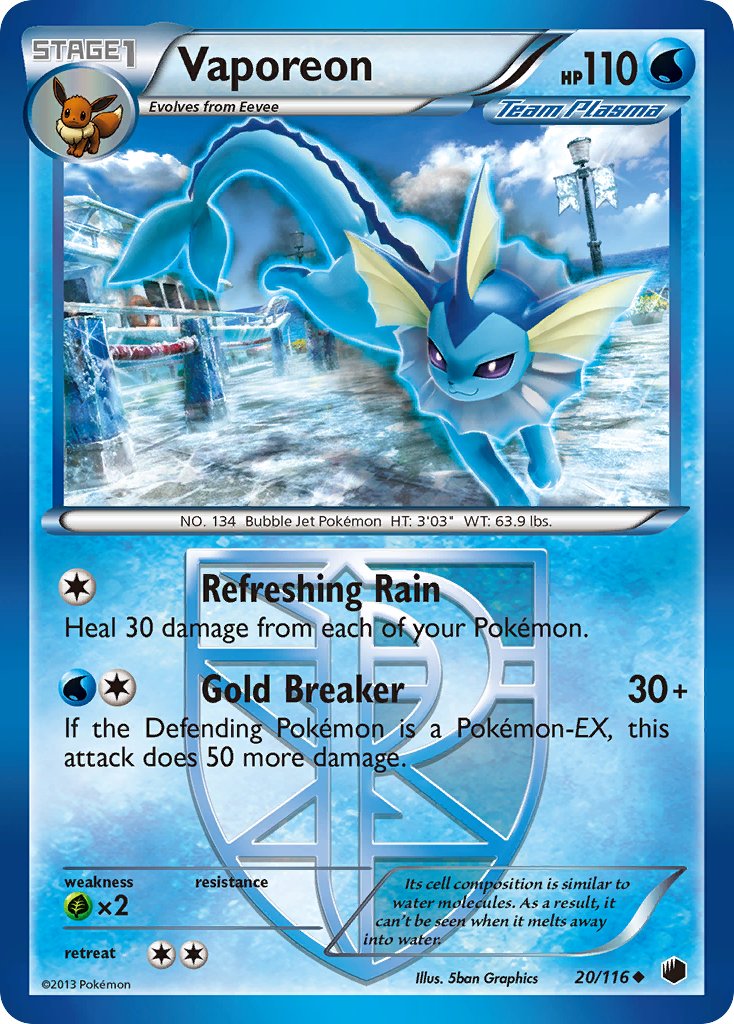 Vaporeon 20/116 Reverse Uncommon - MissingNo.