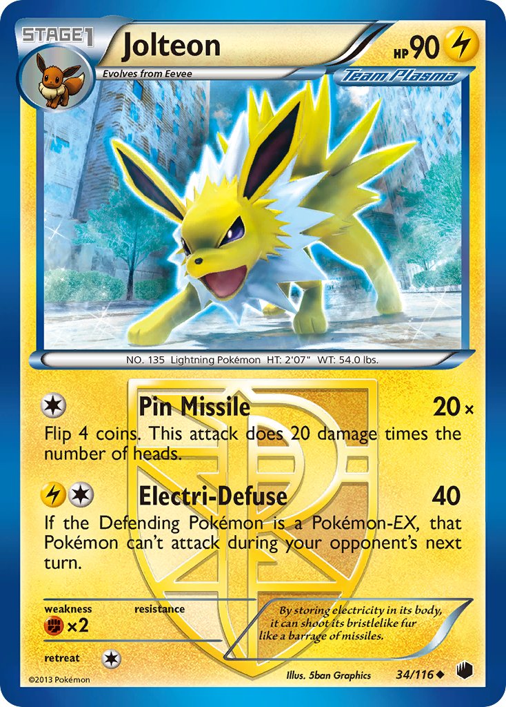Jolteon 34/116 Reverse Uncommon - MissingNo.