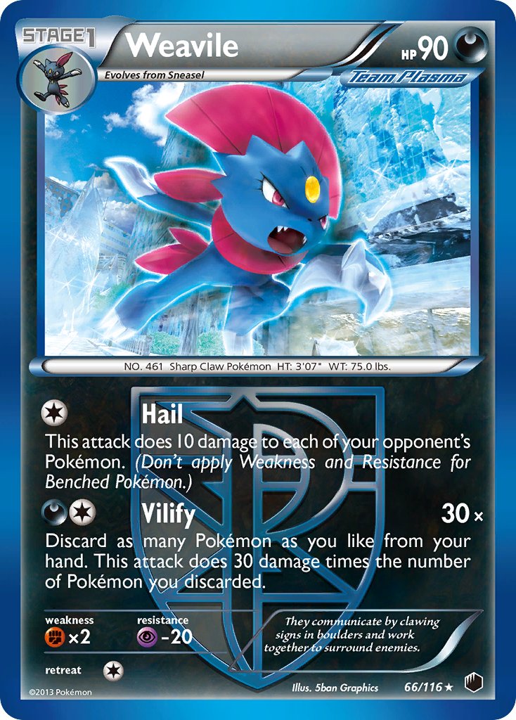 Weavile 66/116 Non-Holo Rare - MissingNo.