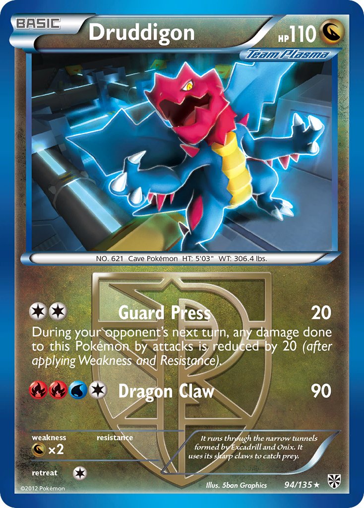 Druddigon 94/135 Reverse Rare - MissingNo.