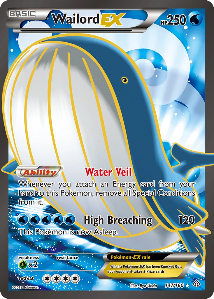 Wailord EX 147/160 Holo Ultra Rare EX - MissingNo.