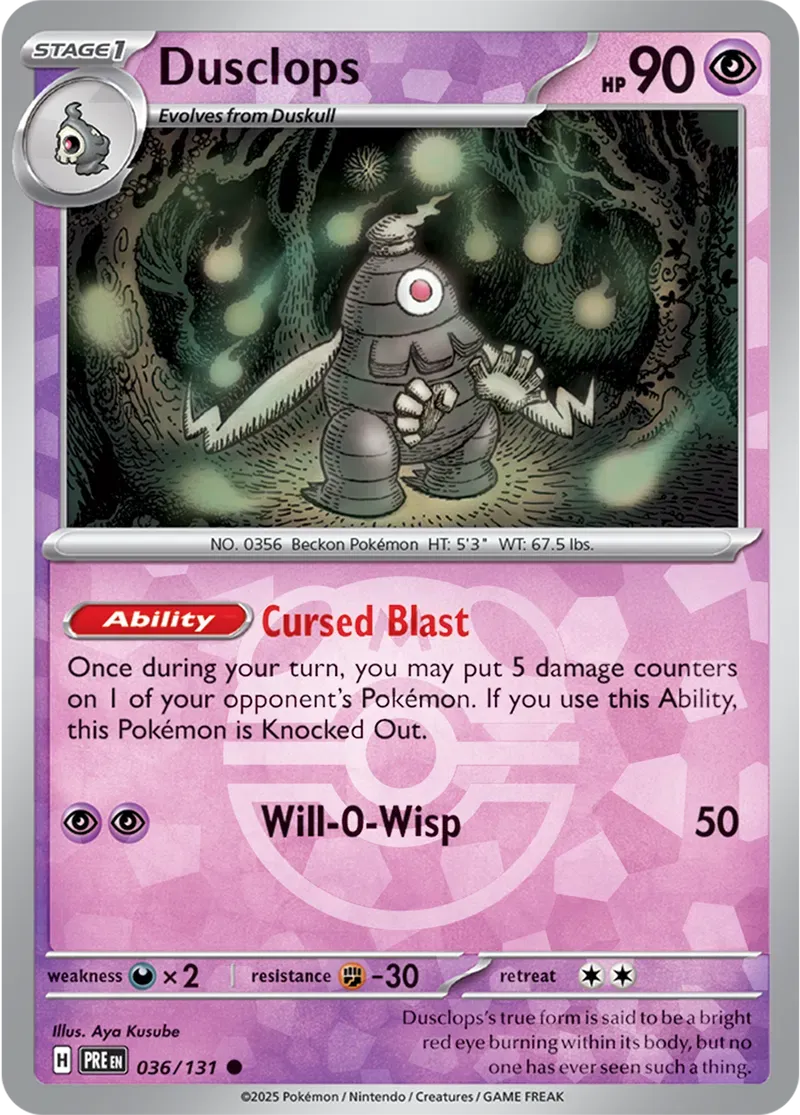 Dusclops 36/131 Master Ball Holo Common - MissingNo.
