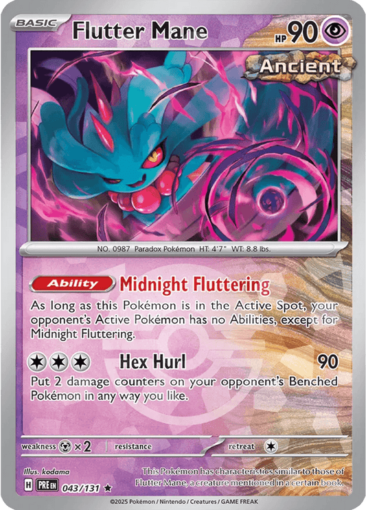 Flutter Mane 43/131 Poké Ball Holo Rare - MissingNo.