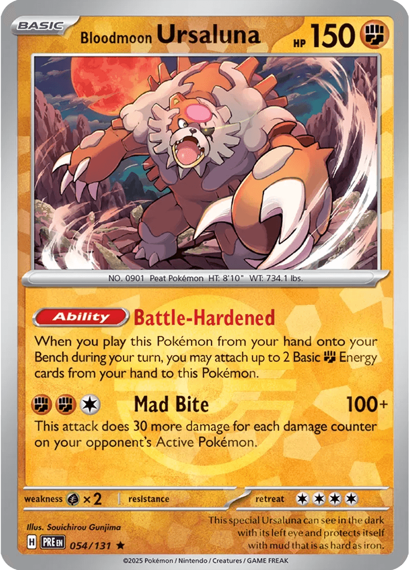 Bloodmoon Ursaluna 54/131 Poké Ball Holo Rare - MissingNo.