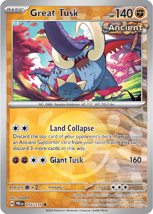 Great Tusk 55/131 Poké Ball Holo Uncommon - MissingNo.