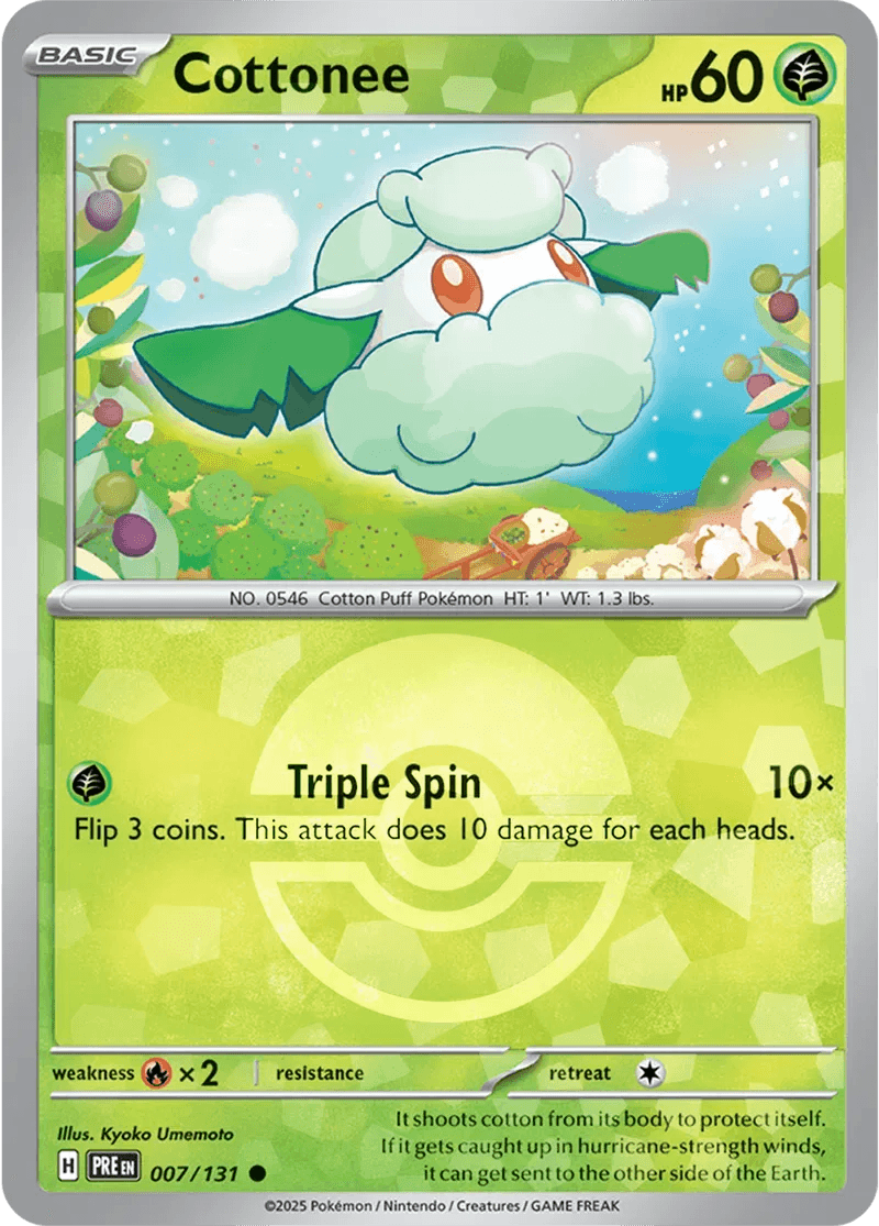 Cottonee 7/131 Poké Ball Holo Common - MissingNo.