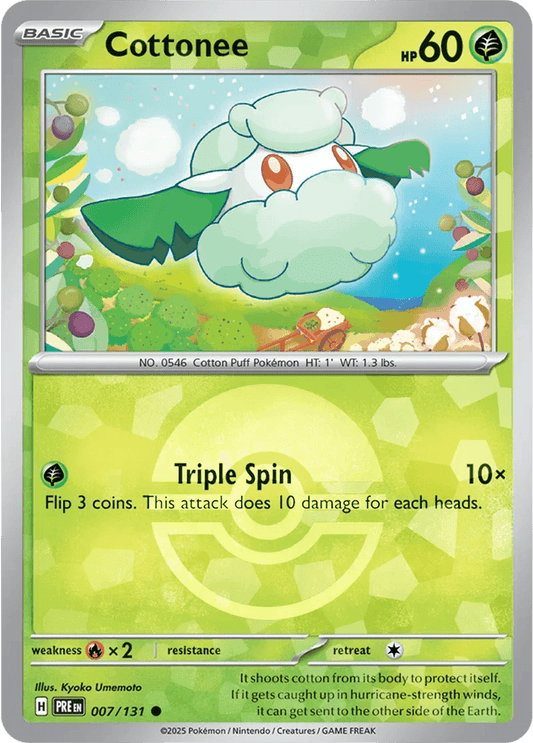 Cottonee 7/131 Poké Ball Holo Common - MissingNo.